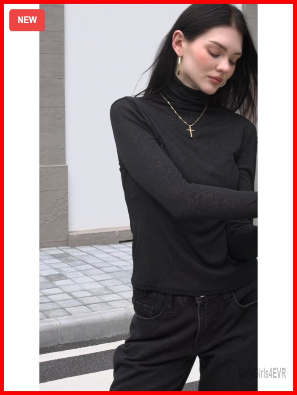 Sheer Mesh See Through Mock Neck Long Sleeve T Shirt, High Turtleneck, Going - Picture 3 of 3